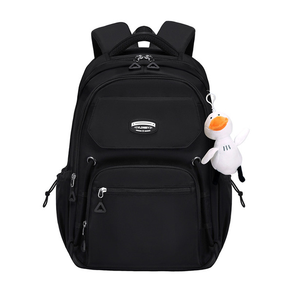 Middle School, High School, and College Students' Schoolbags Stain-Resistant Backpacks (Black)
